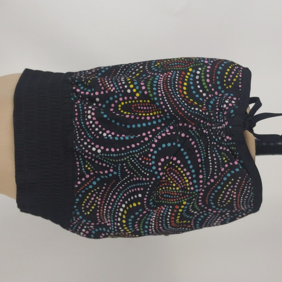 Target Womens Board Shorts Size 8 Black Pink Spot Elastic Waist Ruched Sides NEW - Picture 6 of 9